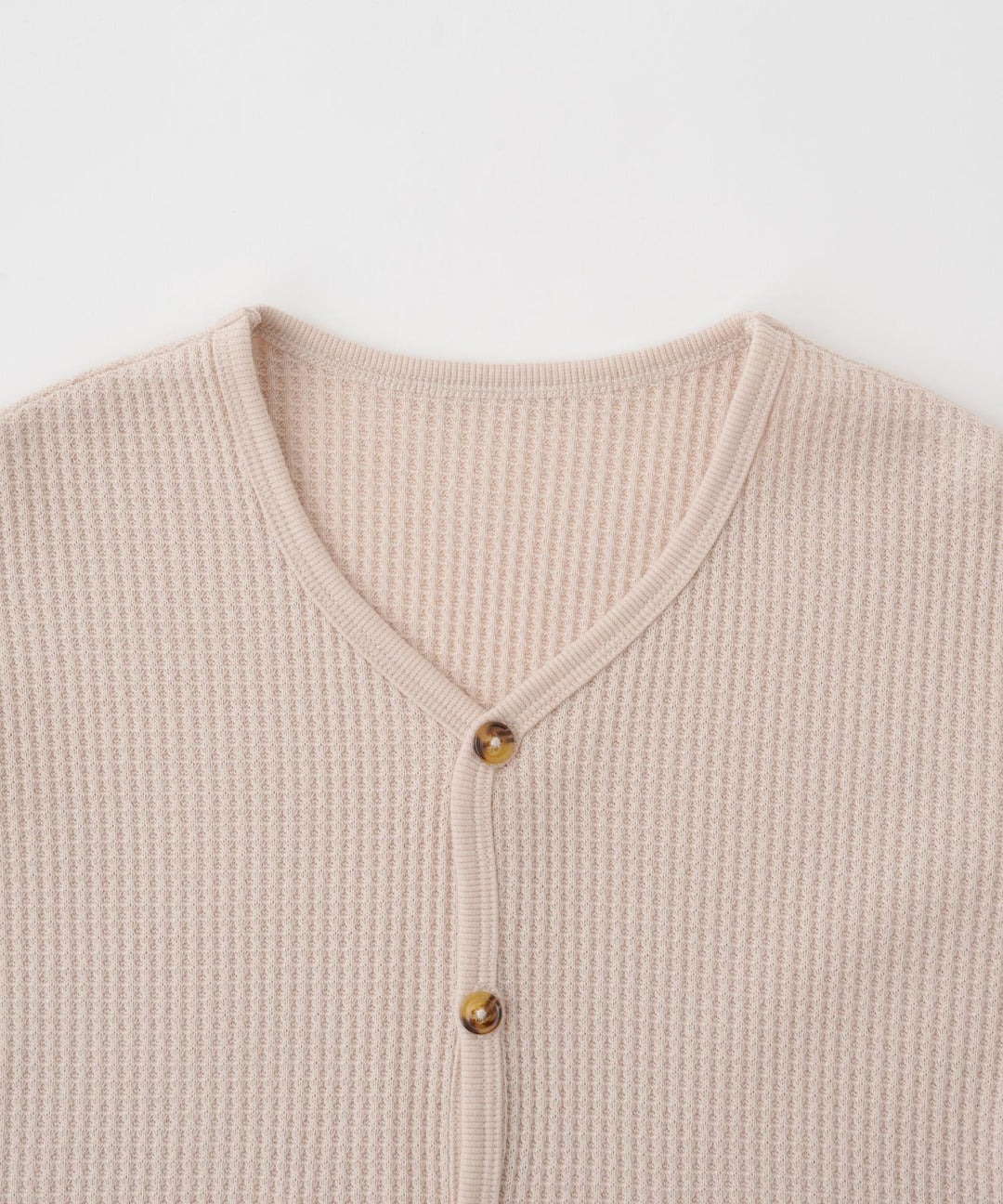 Loose-Fit Waffle Knit Cardigan
