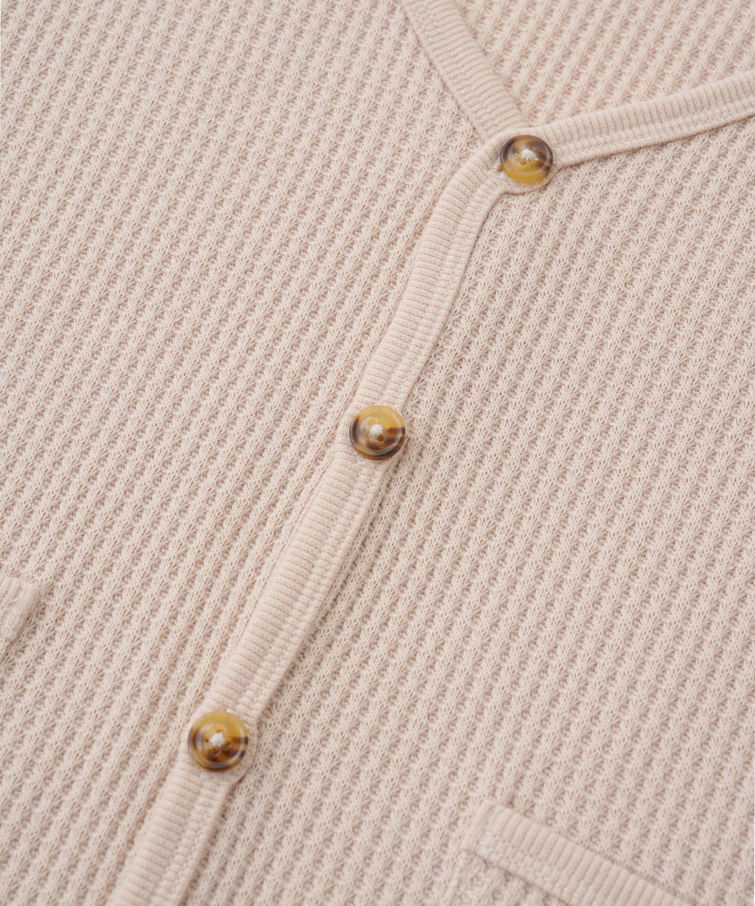 Loose-Fit Waffle Knit Cardigan