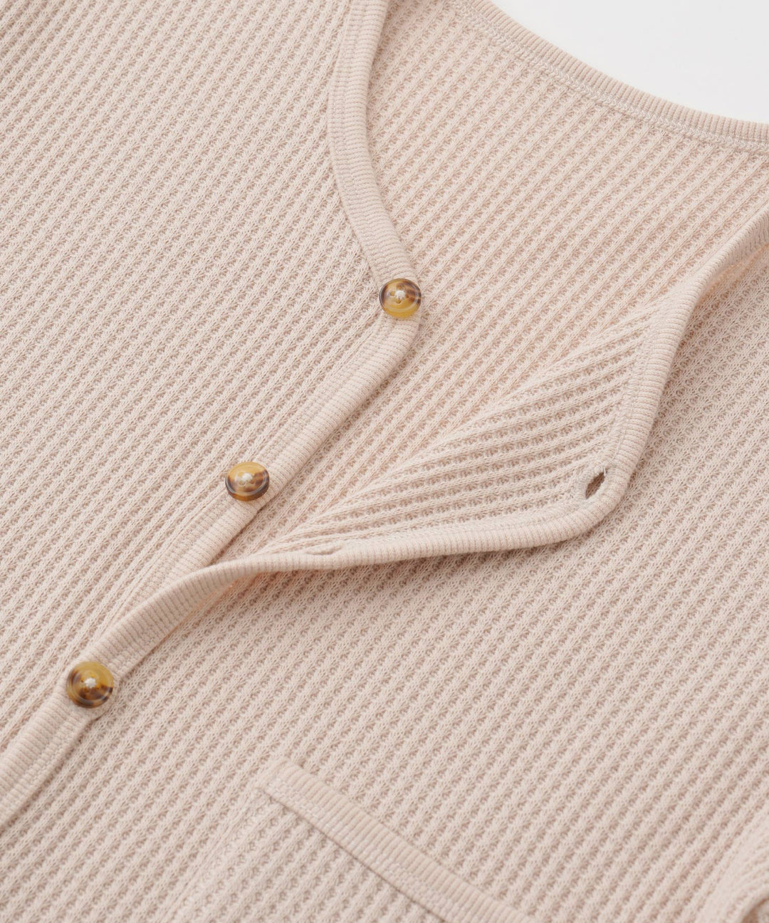 Loose-Fit Waffle Knit Cardigan