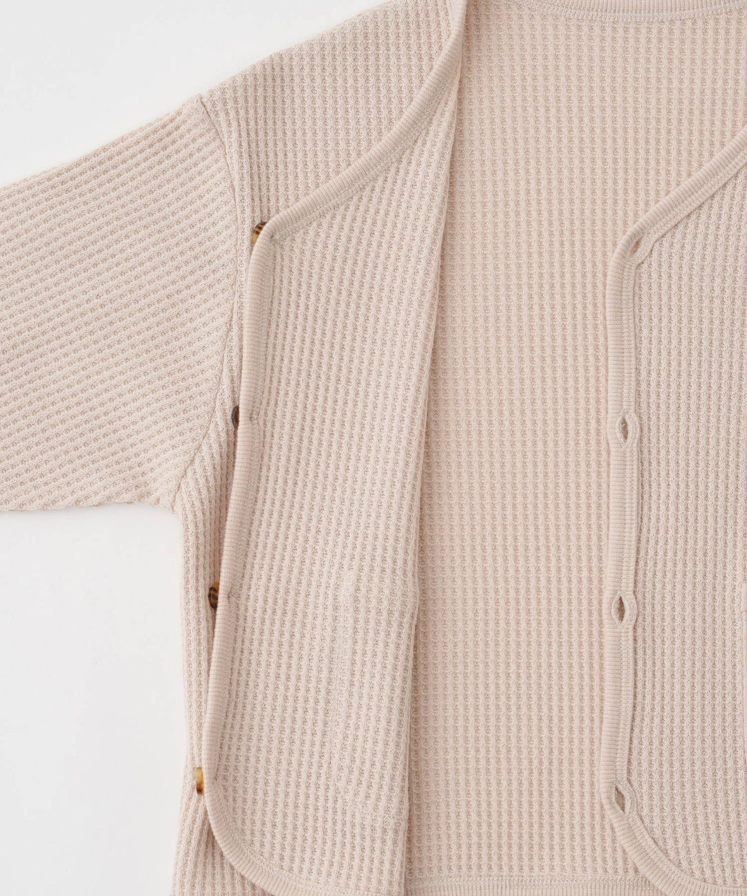 Loose-Fit Waffle Knit Cardigan