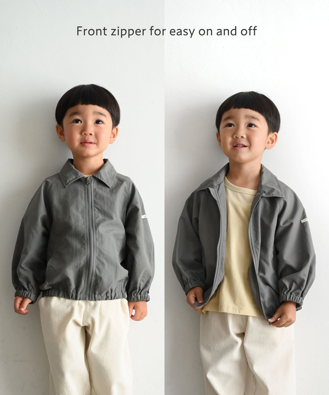 Shirt-Collar Zip-Up Jacket