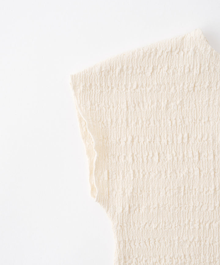 Cap-Sleeve Top & Pants Set (Textured Crepe Fabric)