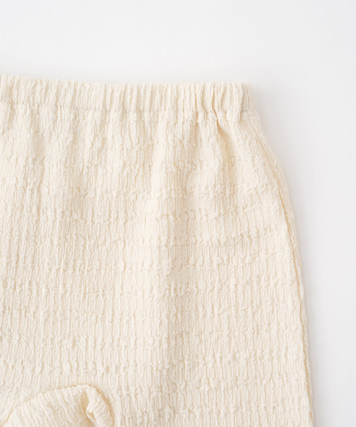 Cap-Sleeve Top & Pants Set (Textured Crepe Fabric)