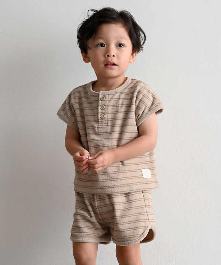 Short-Sleeve T-Shirt & Shorts Set (Pile Fabric)