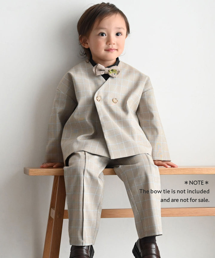 No-Collar Jacket & Slacks Set (Top and Bottom)