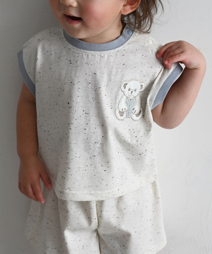 Cap-Sleeve Top & Pants Set (Nep Fabric)