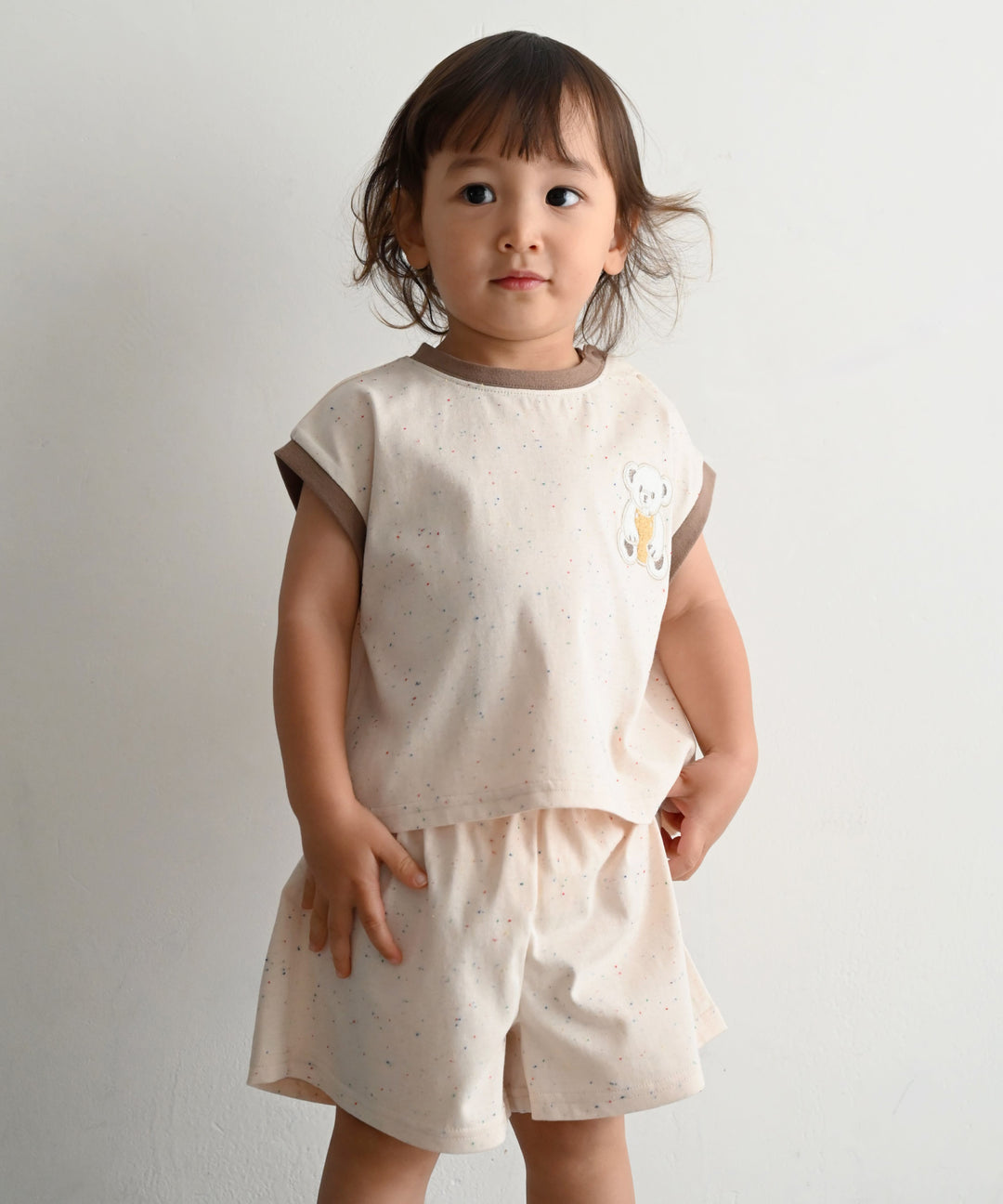 Cap-Sleeve Top & Pants Set (Nep Fabric)