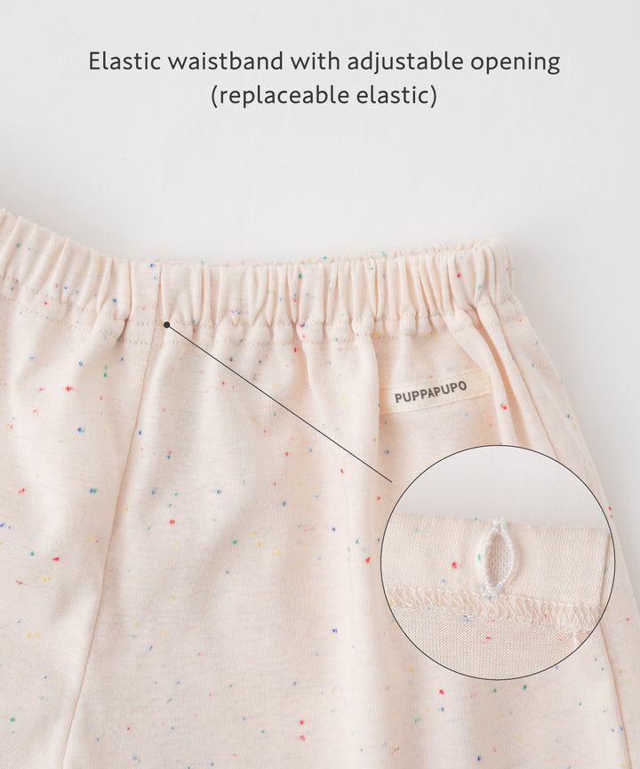 Cap-Sleeve Top & Pants Set (Nep Fabric)