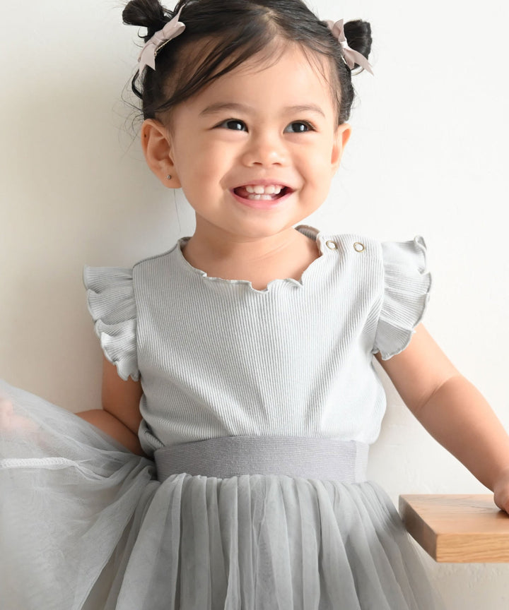 Shoulder Frill Sleeveless Ribbed Romper