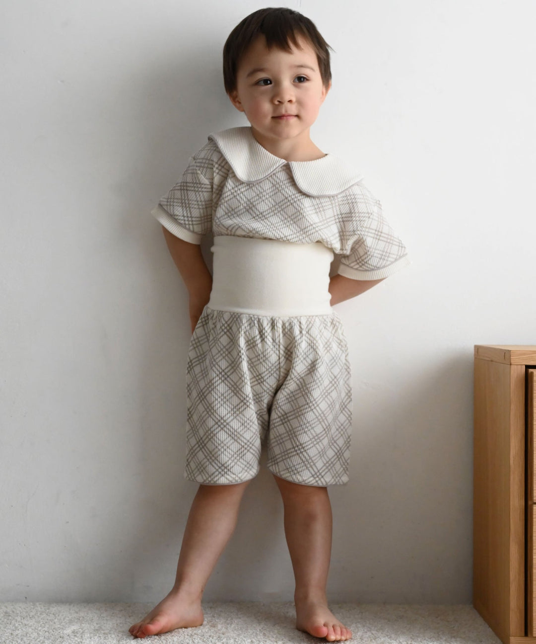 Collared Short-Sleeve Waffle Pajama Set