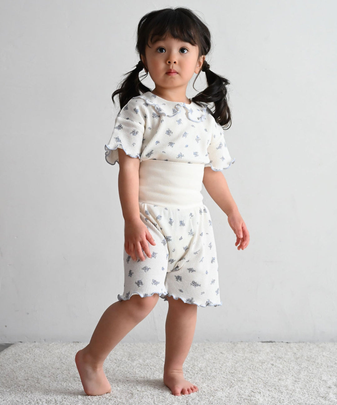 Collared Short-Sleeve Waffle Pajama Set