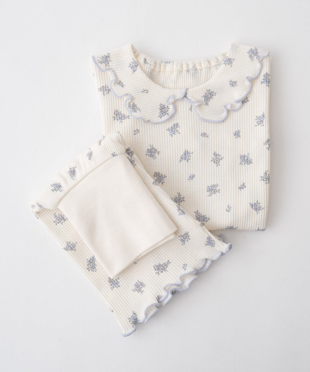 Collared Short-Sleeve Waffle Pajama Set