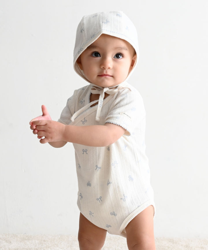 Front-Opening Pointelle Ribbed Romper