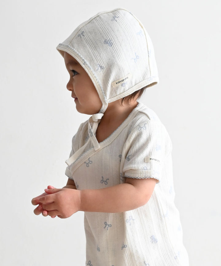 Front-Opening Pointelle Ribbed Romper