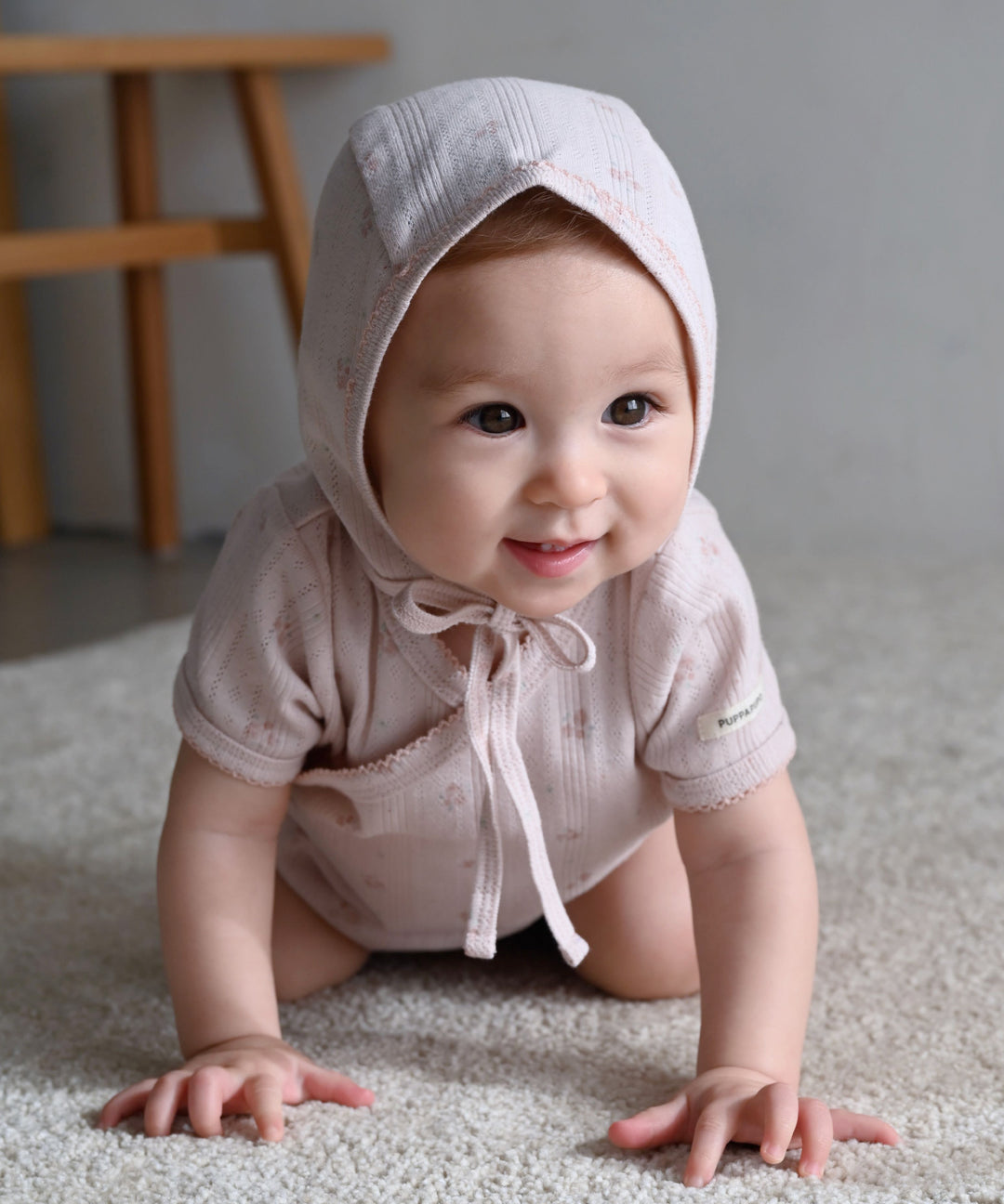 Front-Opening Pointelle Ribbed Romper