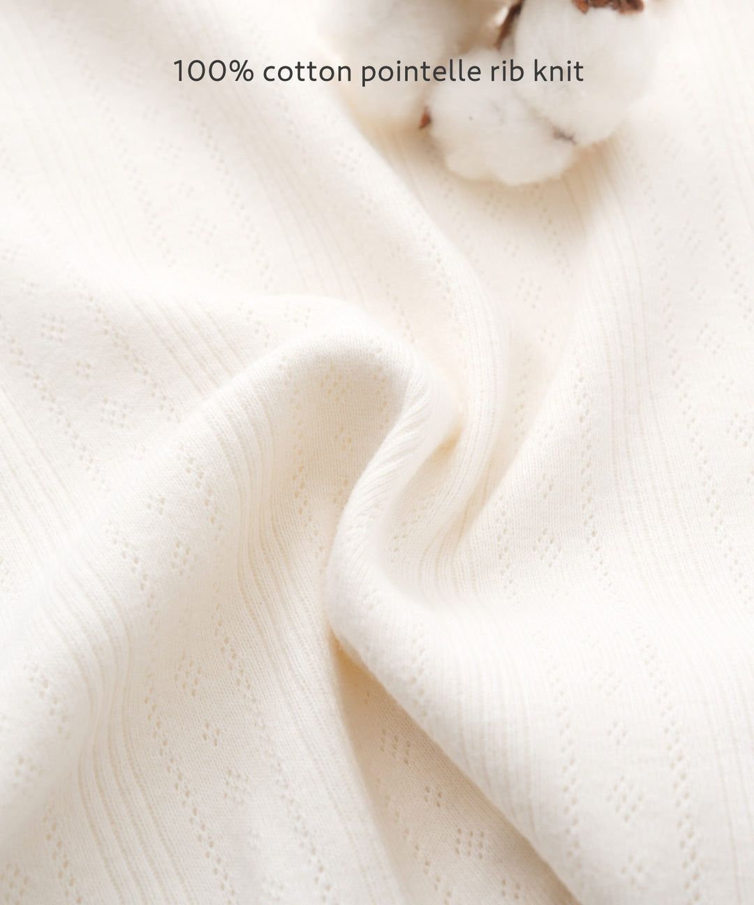 Front-Opening Pointelle Ribbed Romper