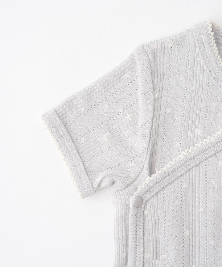 Front-Opening Pointelle Ribbed Romper