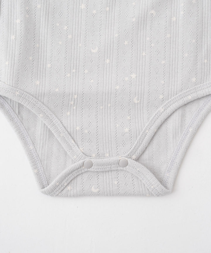 Front-Opening Pointelle Ribbed Romper