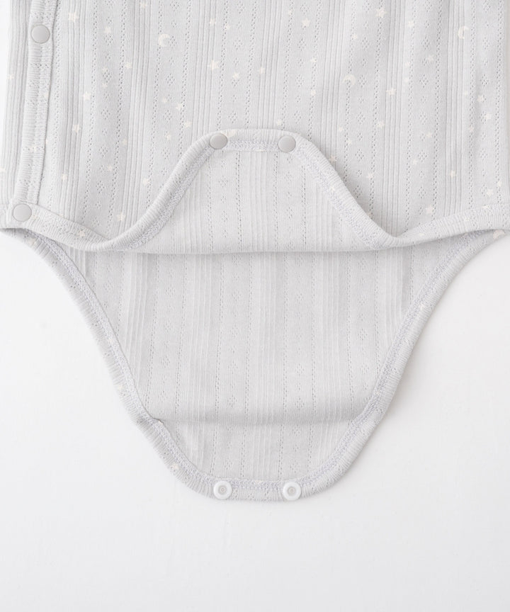 Front-Opening Pointelle Ribbed Romper