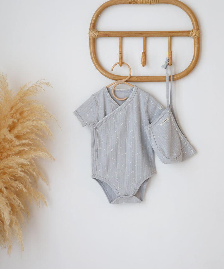 Front-Opening Pointelle Ribbed Romper