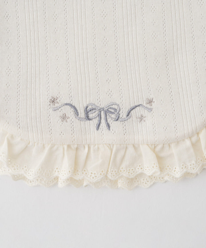 Pointelle Ribbed Bib Vest