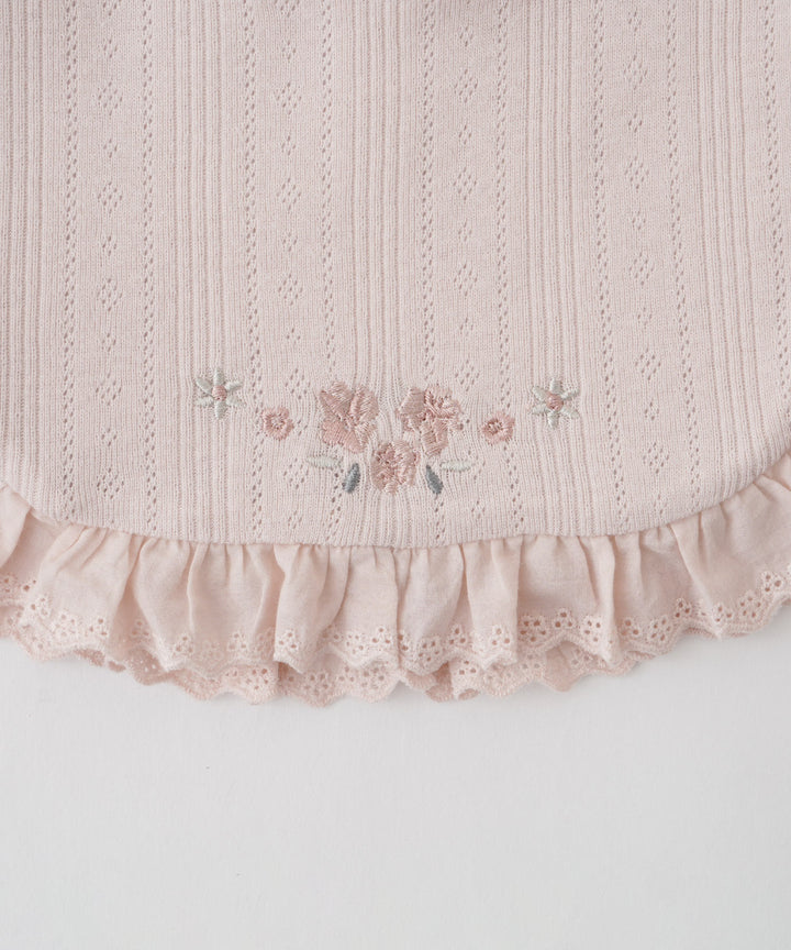 Pointelle Ribbed Bib Vest