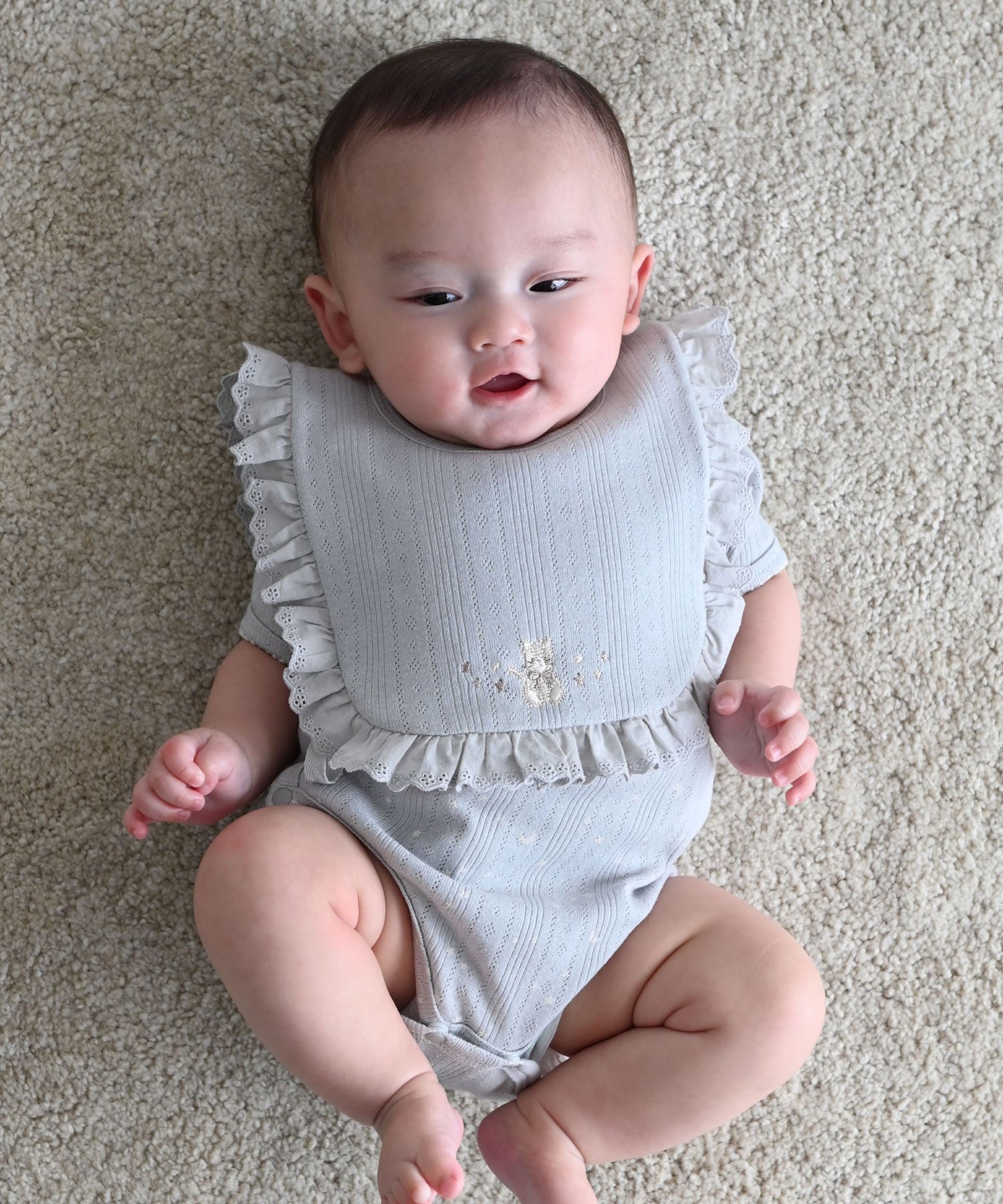 baby return bibtop フリルベスト Pointelle Ribbed Bib Vest – PUPPAPUPO OFFICIAL STORE
