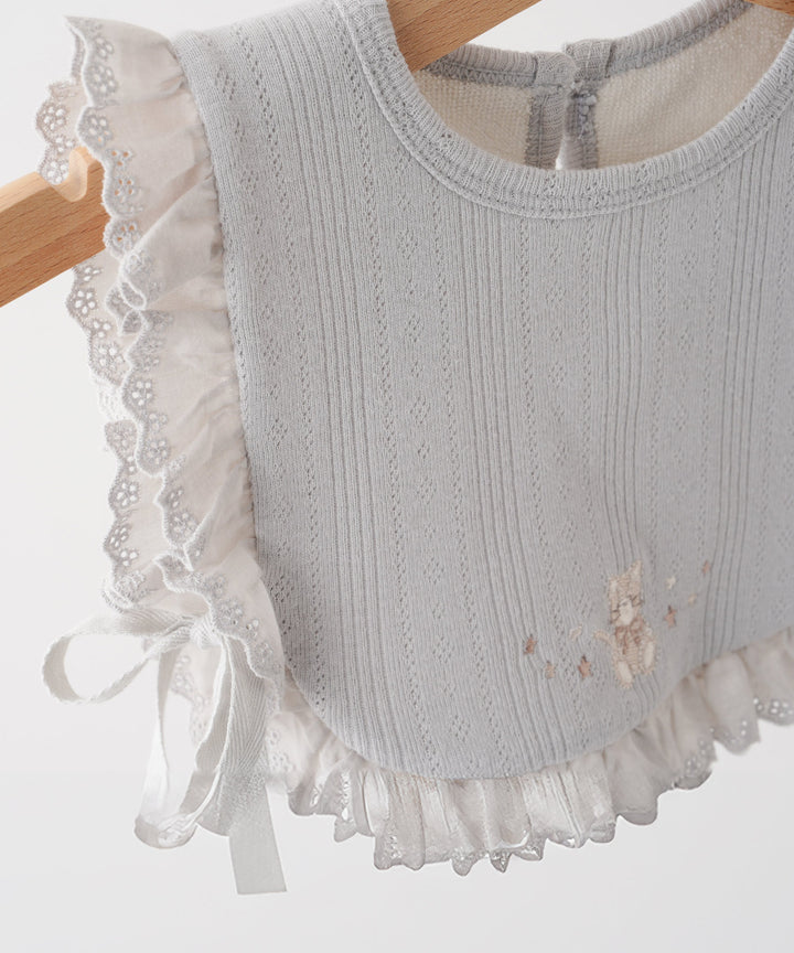 Pointelle Ribbed Bib Vest