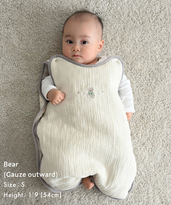 [Moisture-Retaining Flannel × Gauze] Reversible Wearable Blanket