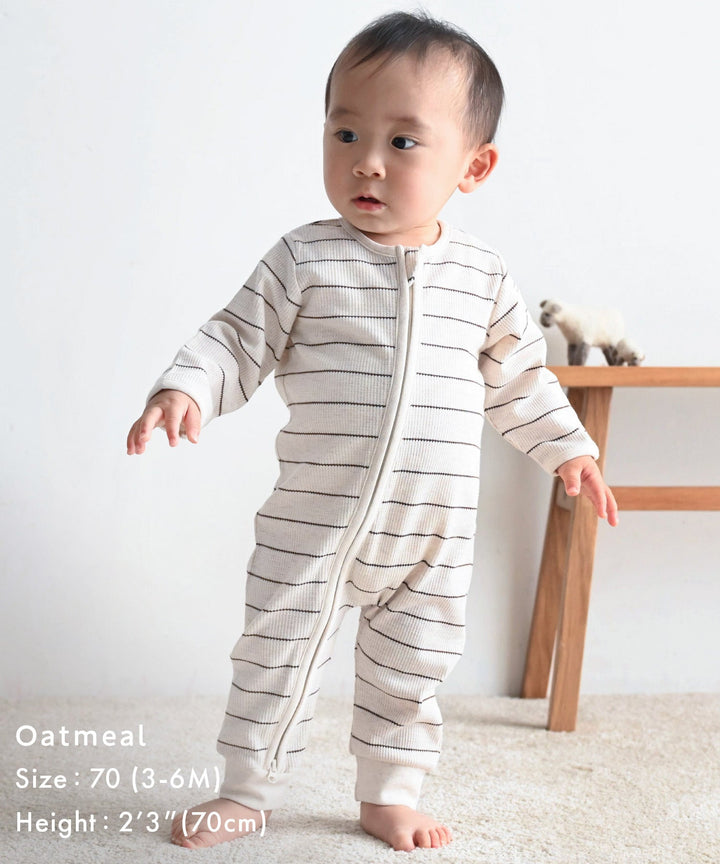 Double-Zip Long-Sleeve Waffle Coverall