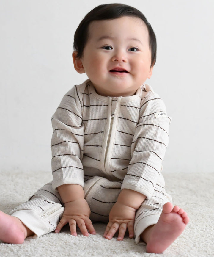 Double-Zip Long-Sleeve Waffle Coverall