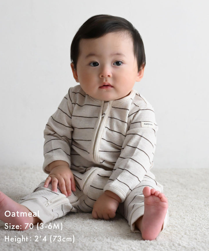 Double-Zip Long-Sleeve Waffle Coverall
