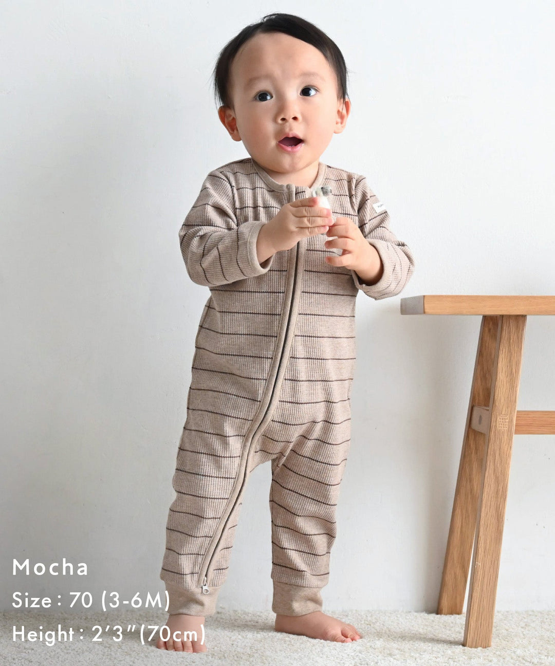 Double-Zip Long-Sleeve Waffle Coverall