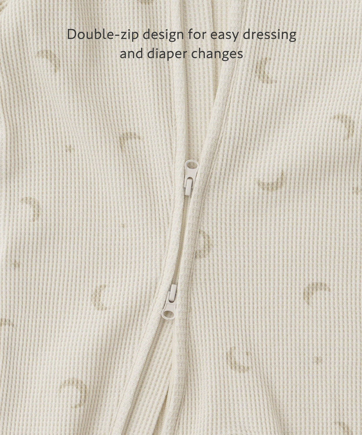 Double-Zip Long-Sleeve Waffle Coverall