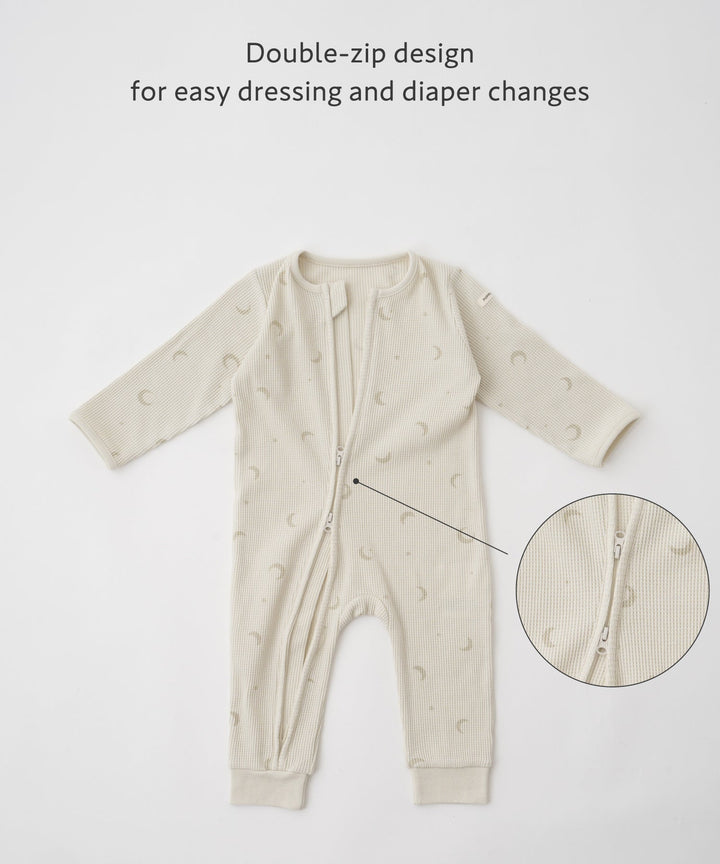 Double-Zip Long-Sleeve Waffle Coverall