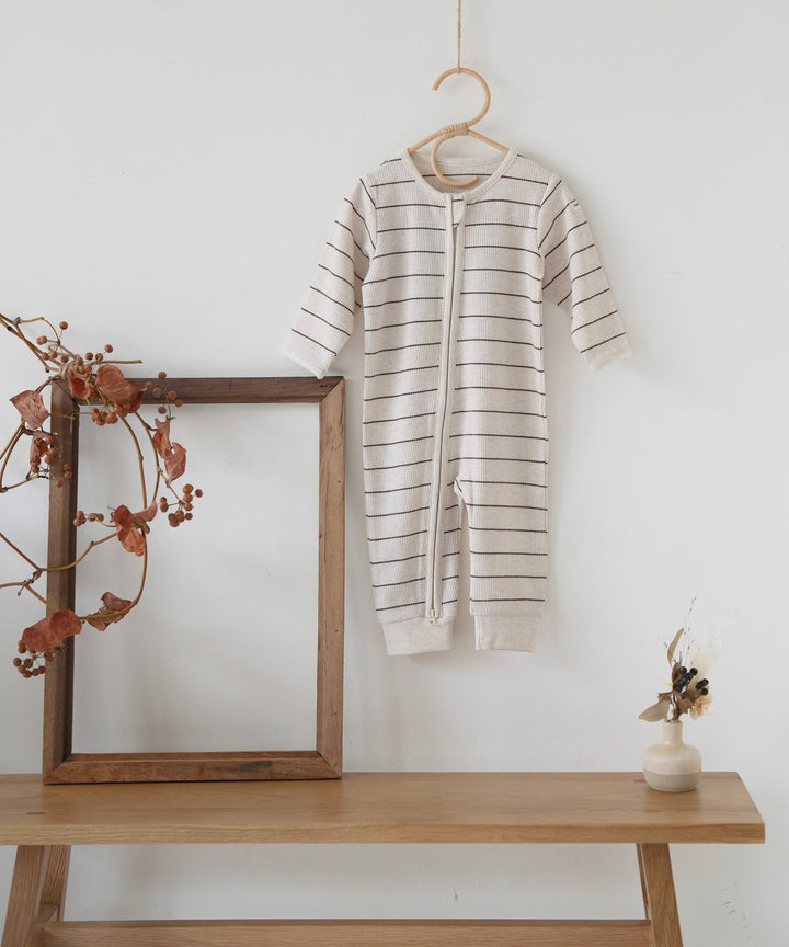 Double-Zip Long-Sleeve Waffle Coverall