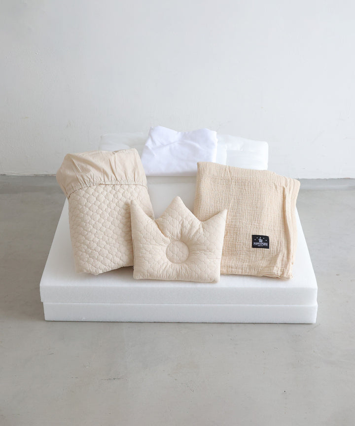 Washable Baby futon set (5 items) Regular size (Ibul fabric with Moroccan design)