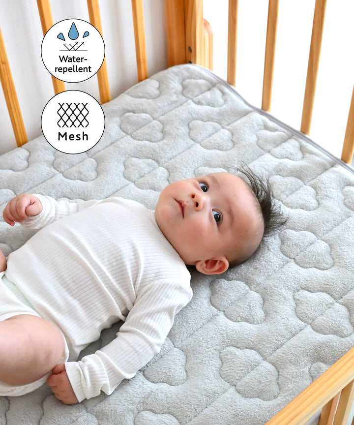 [Selectable] Baby Flannel Mattress Pad with Waterproof or Mesh Backing
