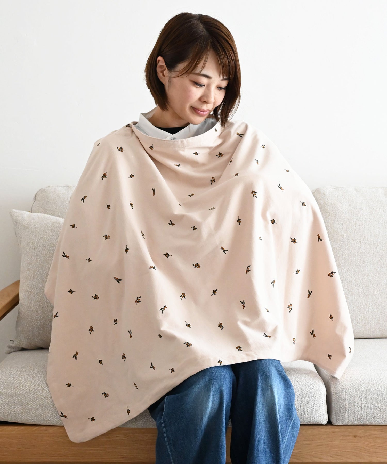 プッパプーポ 授乳ケープ ポーチ付き 天竺ニット×ガーゼ – PUPPAPUPO