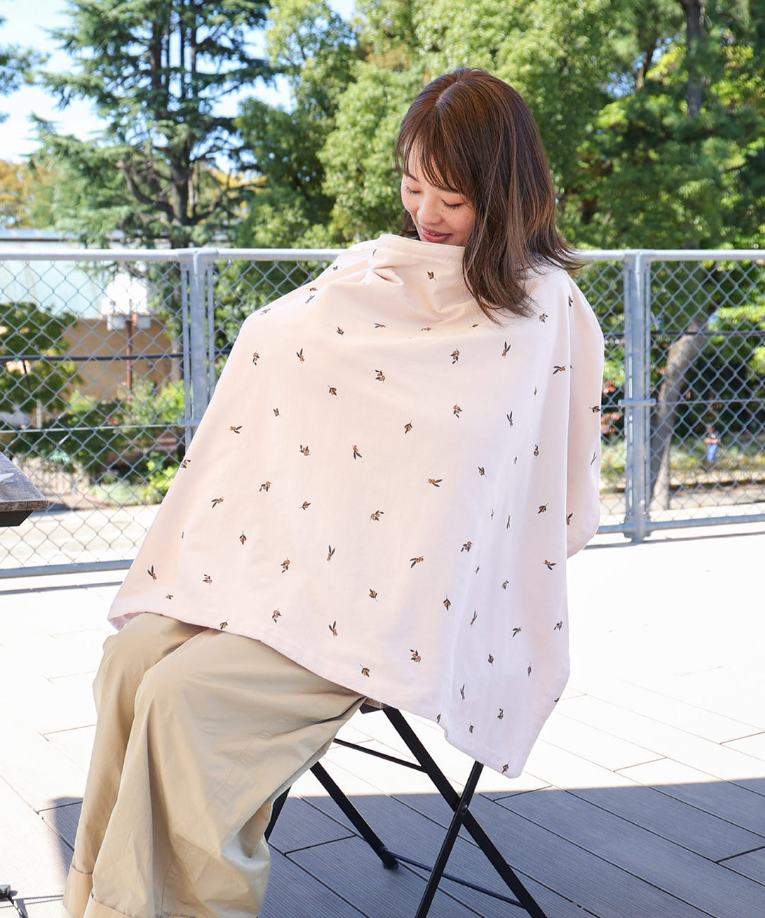 Nursing Cover with Pouch (Jersey knit × Gauze)