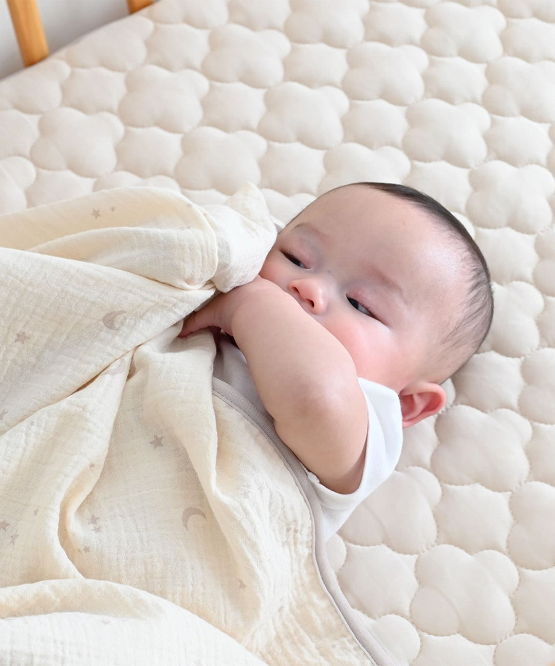 [Reversible] Baby Blanket 27.6″ × 35.4″ (Cooling Fabric × Organic Gauze)