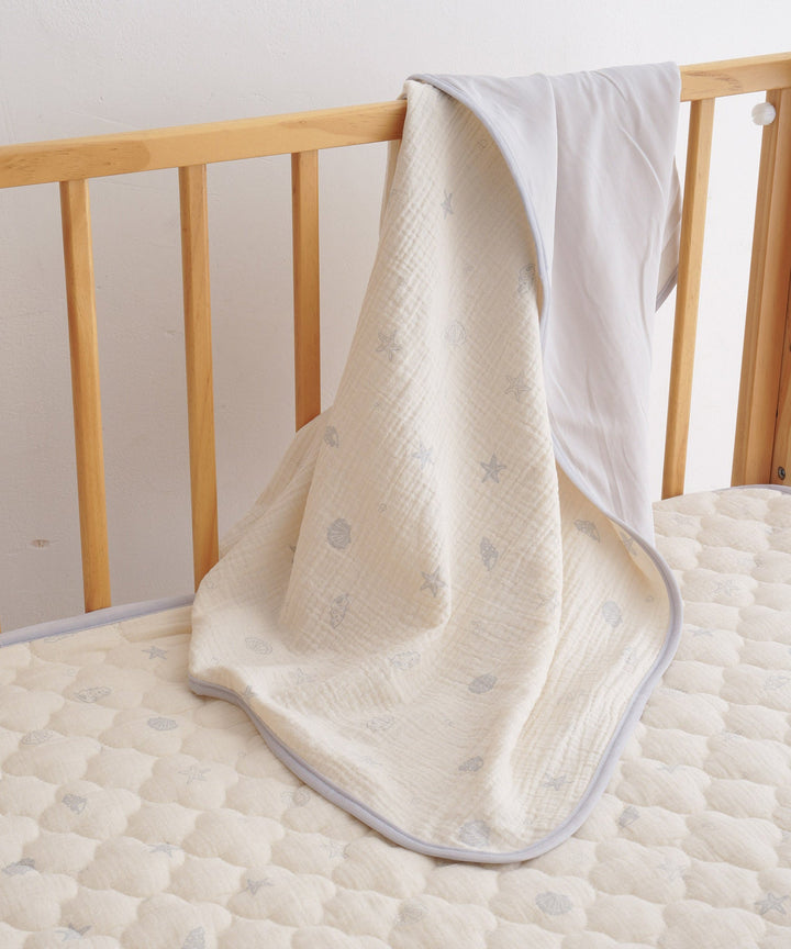 [Reversible] Baby Blanket 27.6″ × 35.4″ (Cooling Fabric × Organic Gauze)