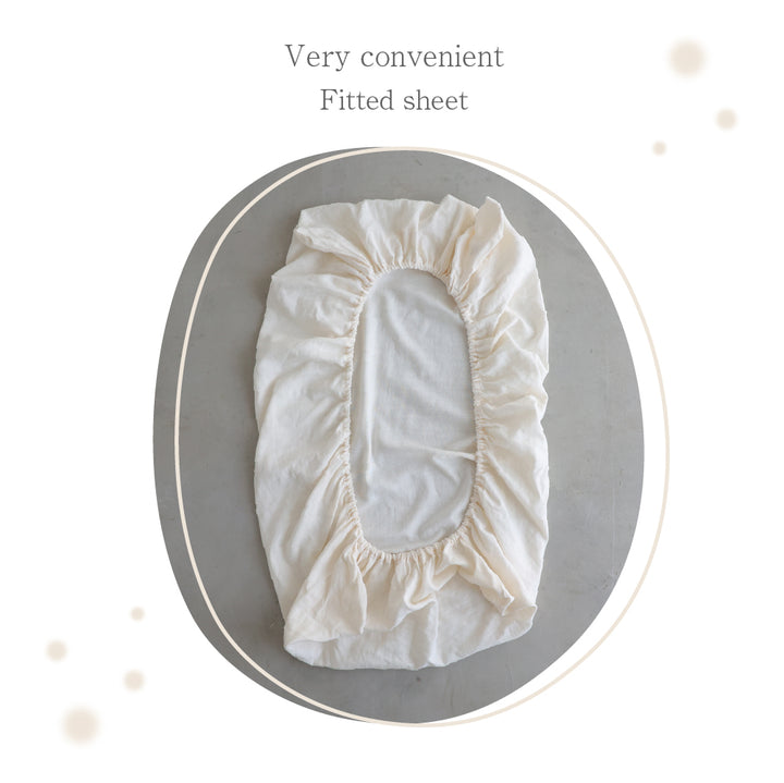 Japanese bleached cotton fitted sheet (Double gauze) Mini size Made in Japan