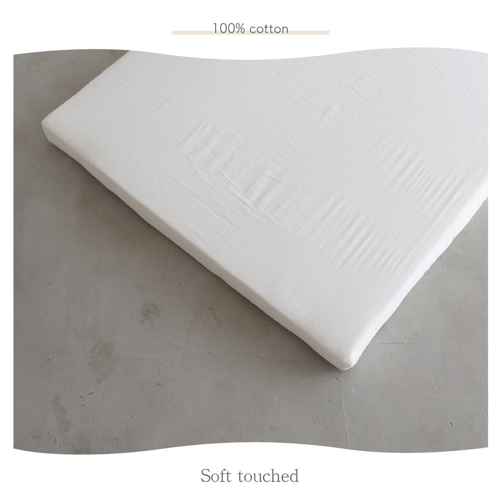 Japanese bleached cotton fitted sheet (Double gauze) Regular size Made in Japan