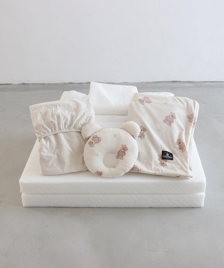 Washable Baby futon set (5 items) (Bear / Rabbit) Jersey knit