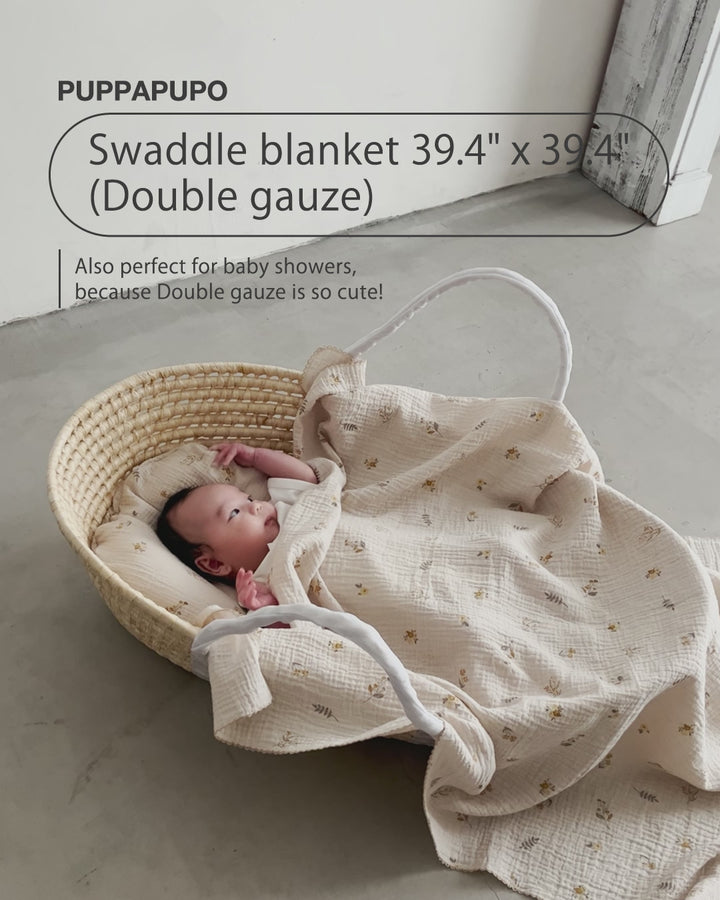 Swaddle blanket 39.4″ x 39.4″ (Double gauze)