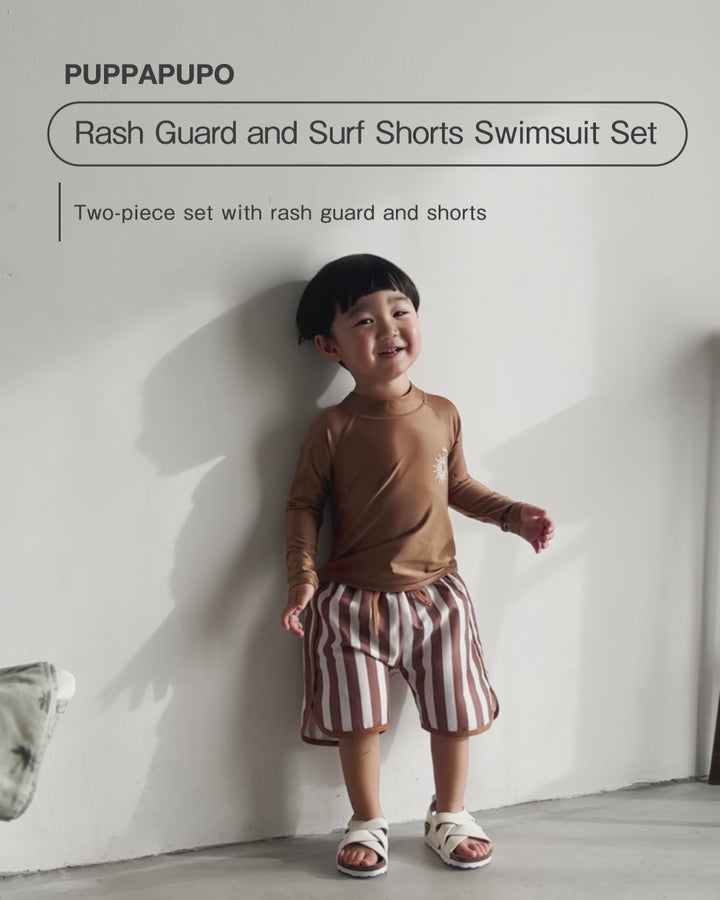 Rash Guard and Surf Shorts Swimsuit Set