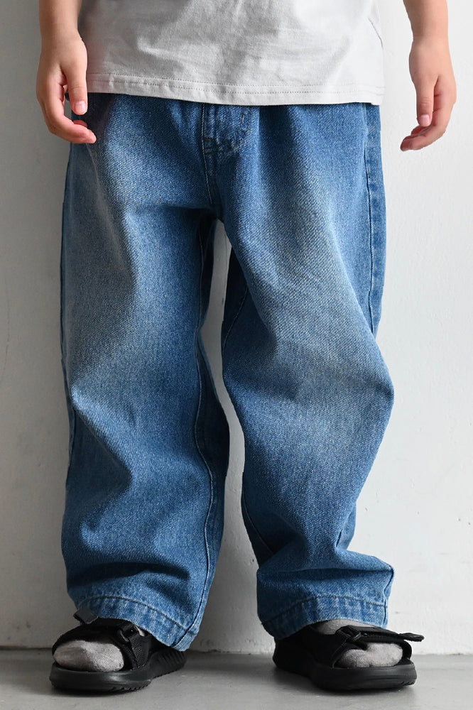 Wide-Leg Denim Pants