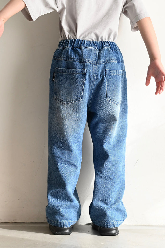 Wide-Leg Denim Pants