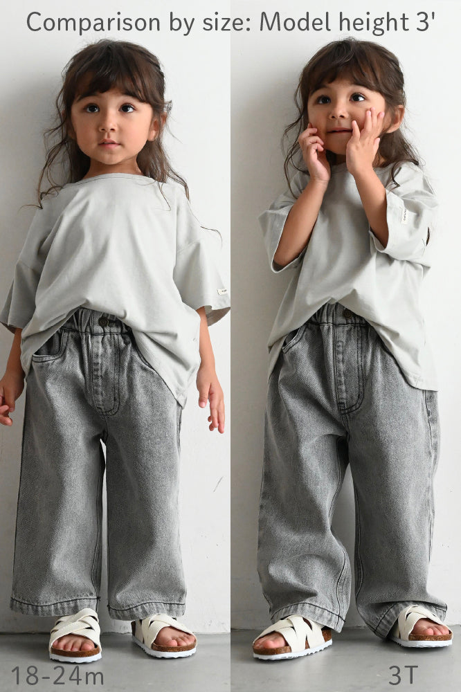 Wide-Leg Denim Pants